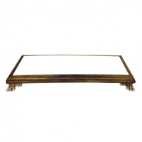 BANDEJA RUST. BORDA TRABALHADA COM ESPELHO 32*12