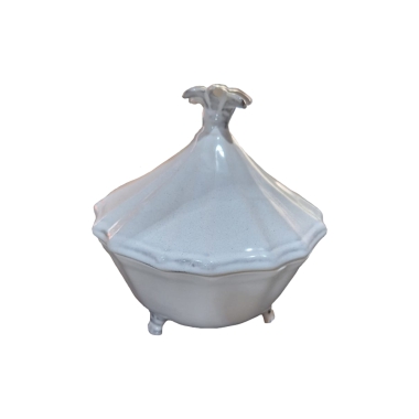 Pote com tampa de cerâmica