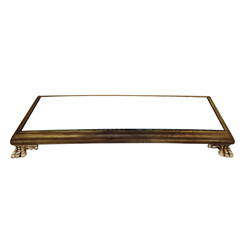 BANDEJA RUST. BORDA TRABALHADA COM ESPELHO 32*12